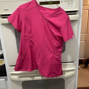 Hot pink scrub top, Cherokee infinity, size medium, lightly worn